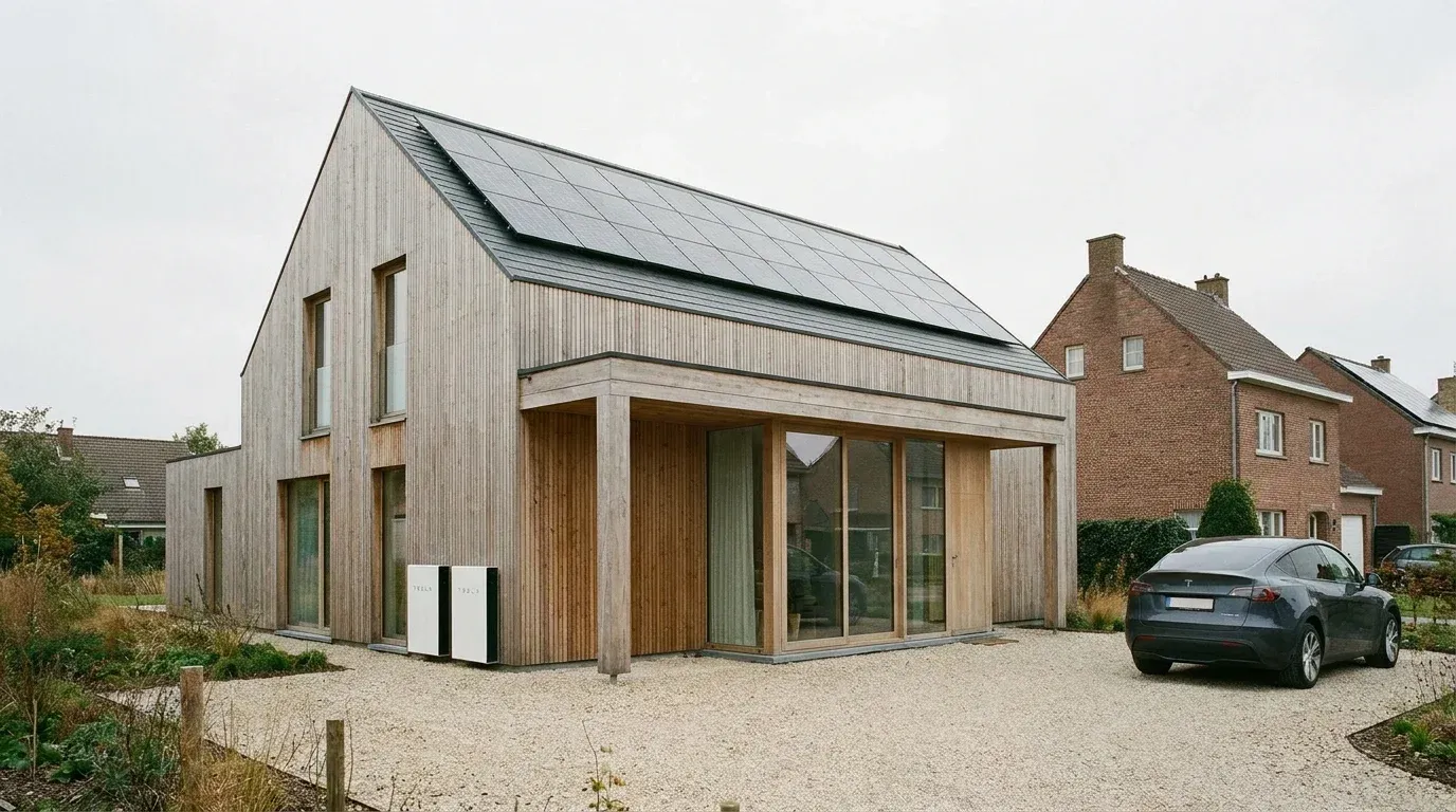 Installation panneaux solaires 5.0 kWc à Bruges - Maison BBC à Bruges