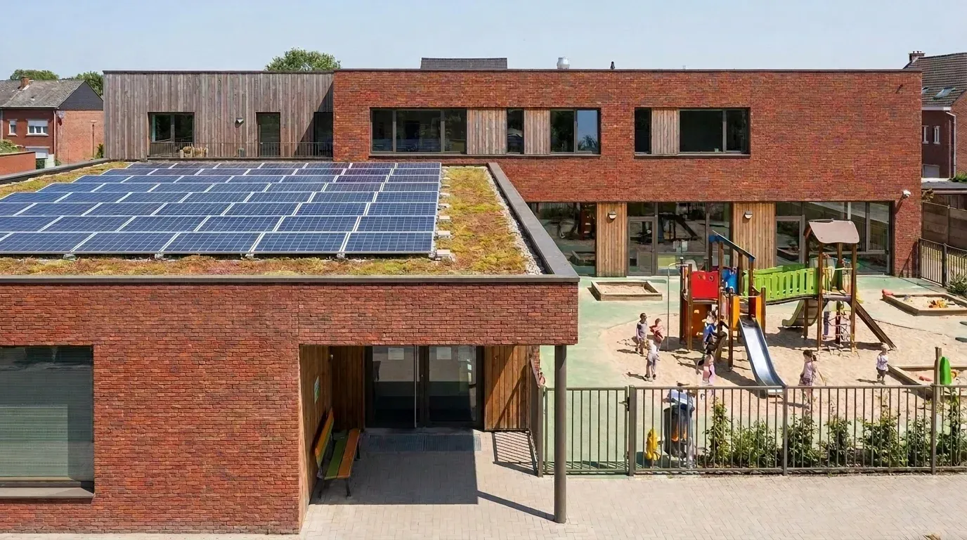 Installation panneaux solaires 10 kWc à La Louvière - Crèche Communale - La Louvière