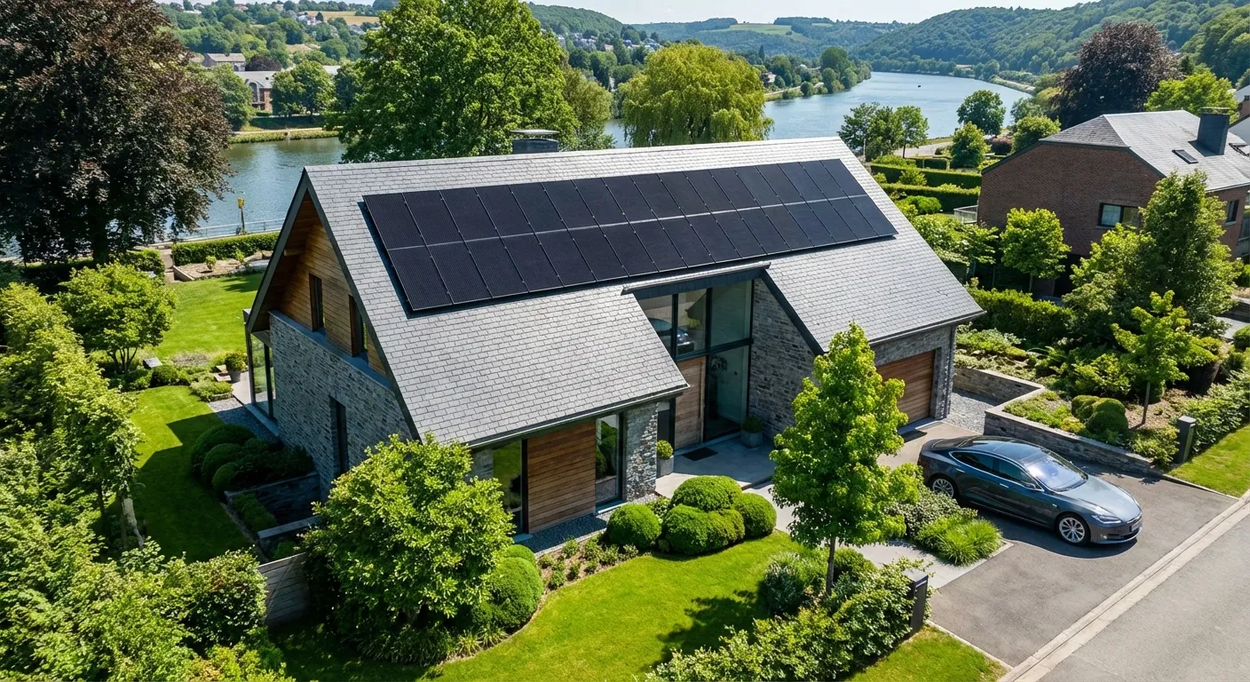 Installation panneaux solaires 8.0 kWc à Namur - Villa moderne à Namur