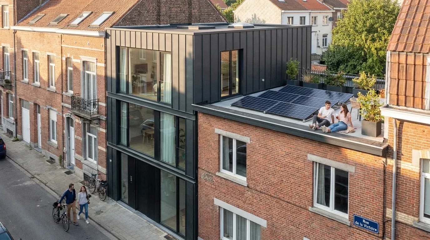 Installation panneaux solaires 4.0 kWc à Saint-Gilles - Duplex Rénové - Saint-Gilles