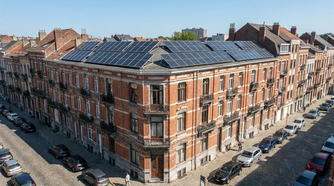 Installation panneaux solaires 18 kWc à Schaerbeek - Immeuble de rapport à Schaerbeek
