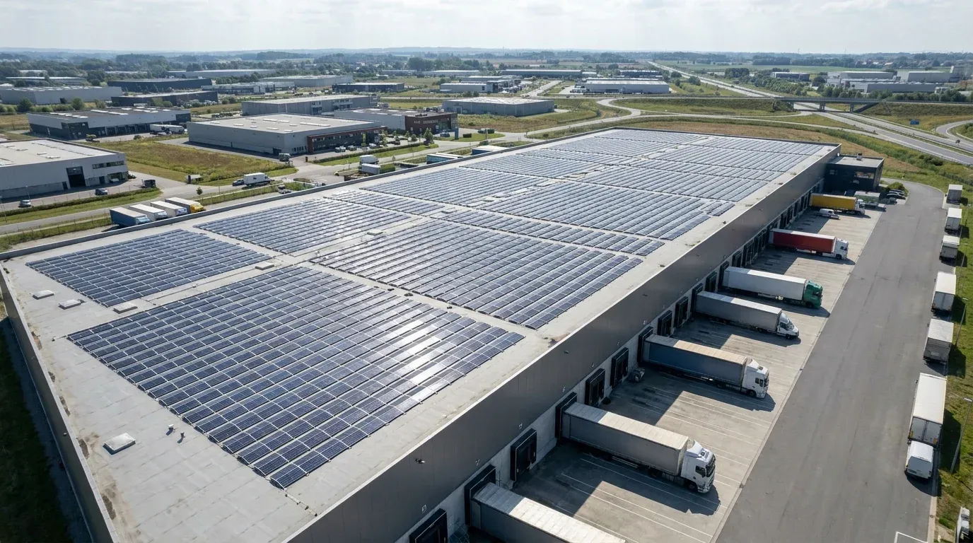 Installation panneaux solaires 48 kWc à Tournai - Entrepôt Logistique - Tournai